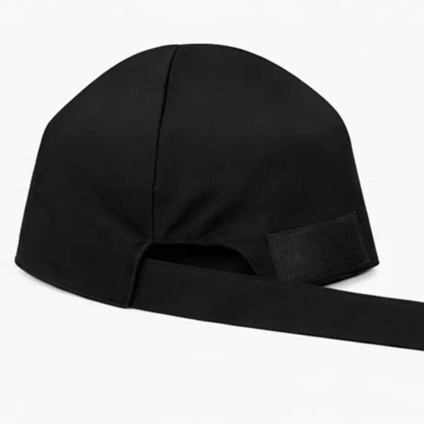 Velcro Patka - Silk Lined Head Covering (Black) - Back View - Base Patka