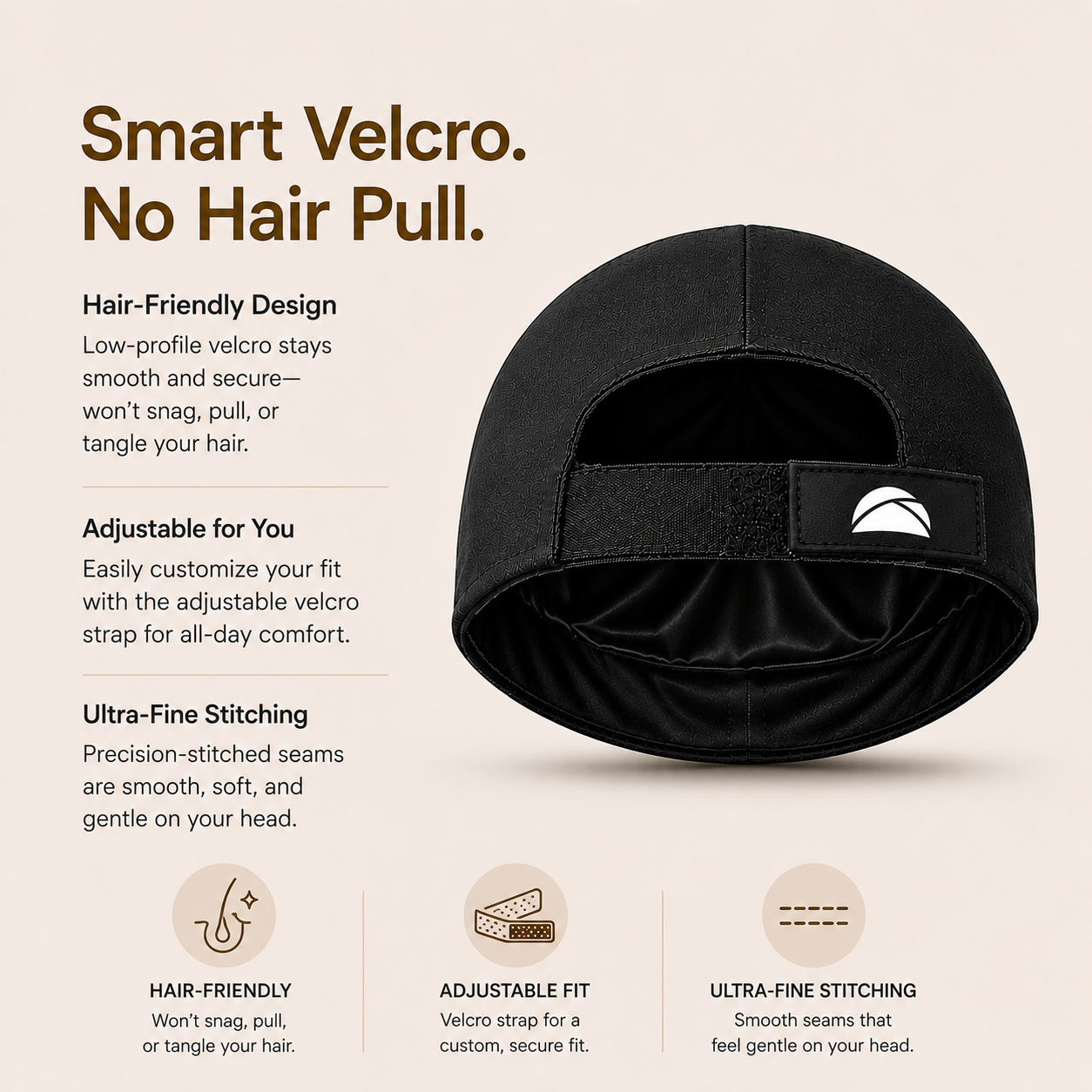 Velcro Patka - Silk Lined Head Covering