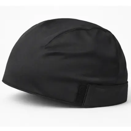 Velcro Patka - Silk Lined Head Covering (Black) - 3/4 View - Base Patka