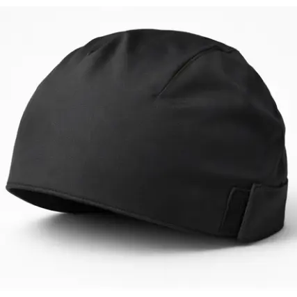 Velcro Patka - Silk Lined Head Covering (Black) - Side View- Base Patka